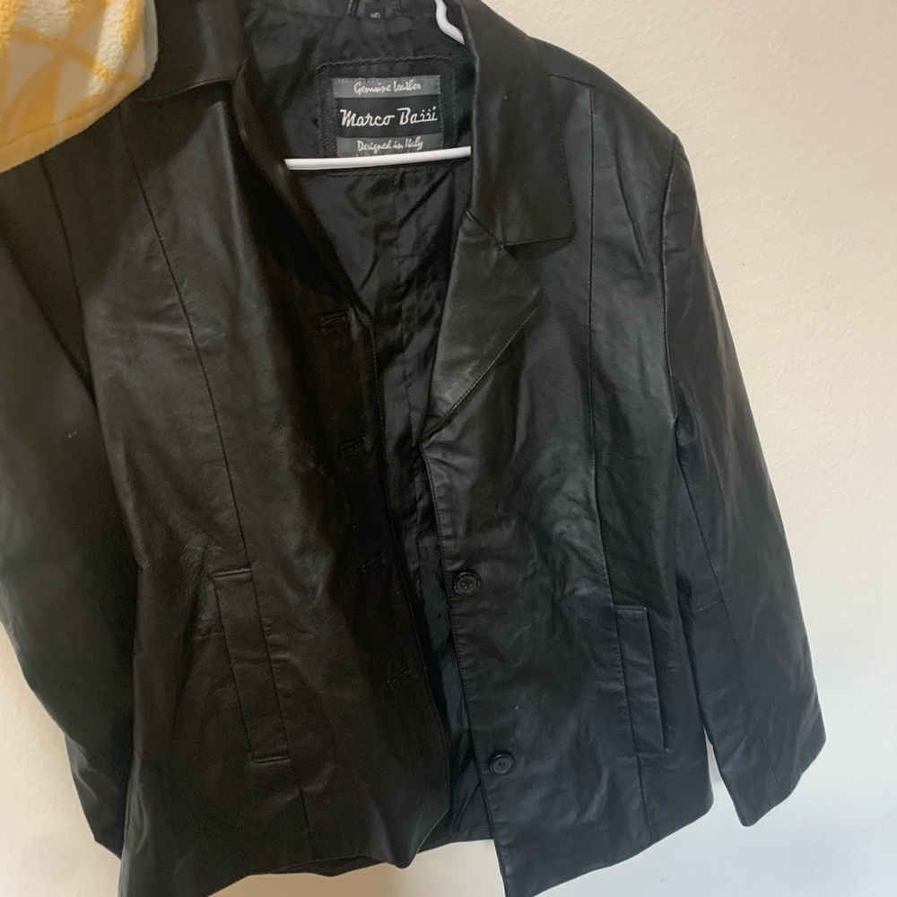 Black genuine leather jacket